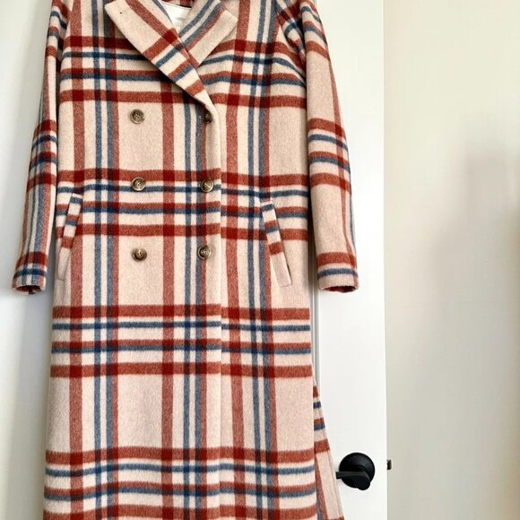 NWT Women's NOTES DU NORD Megan Plaid Wool Blend Coat in Multi Size 36 US4 - Picture 8 of 9